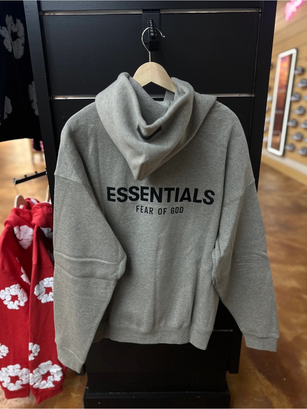 Fear of God Essentials Dark Oat Hoodie — Large